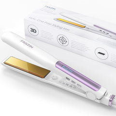 Faszin Hair Straightener with one-pass plate for fast, smooth styling.
