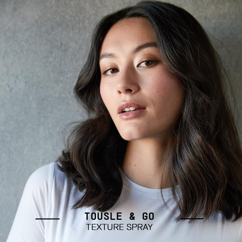 Fatboy Hair Tousle & Go texture spray visible mist creates effortless definition