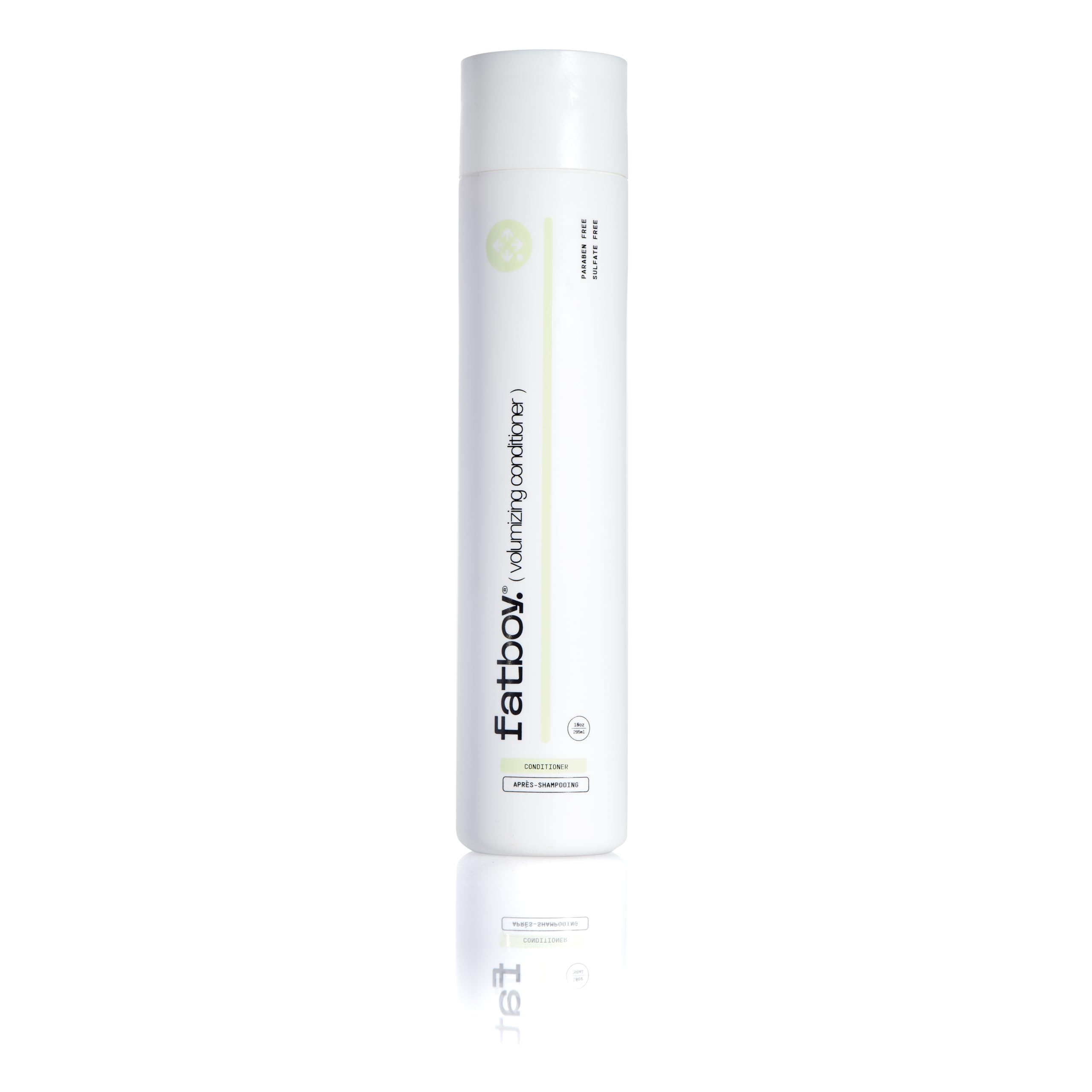 Fatboy Hair volumizing conditioner bottle showing lightweight moisture.