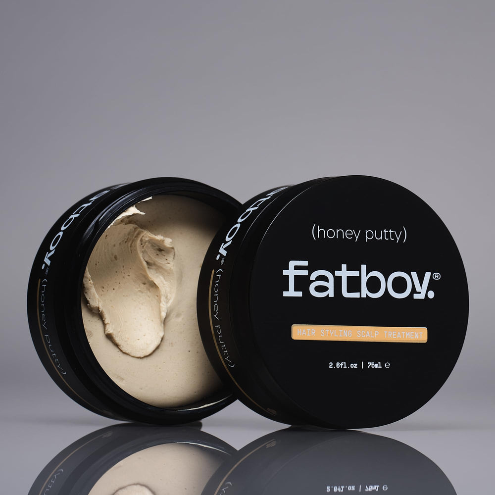 Fatboy Honey Putty scalp massage during use for gentle nourishment.