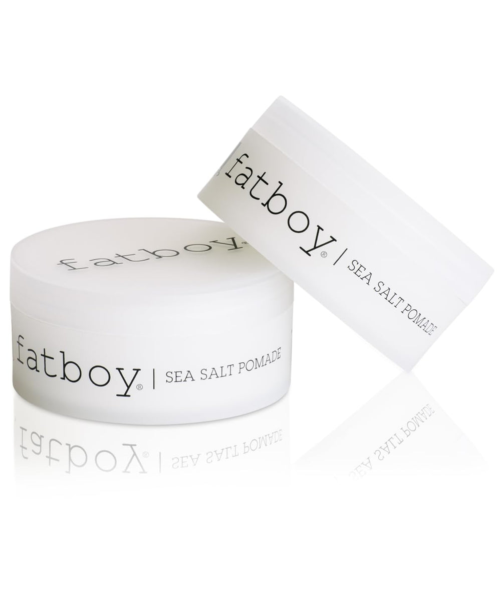 Coconut oil and shea butter in Fatboy Sea Salt Pomade for moisture.