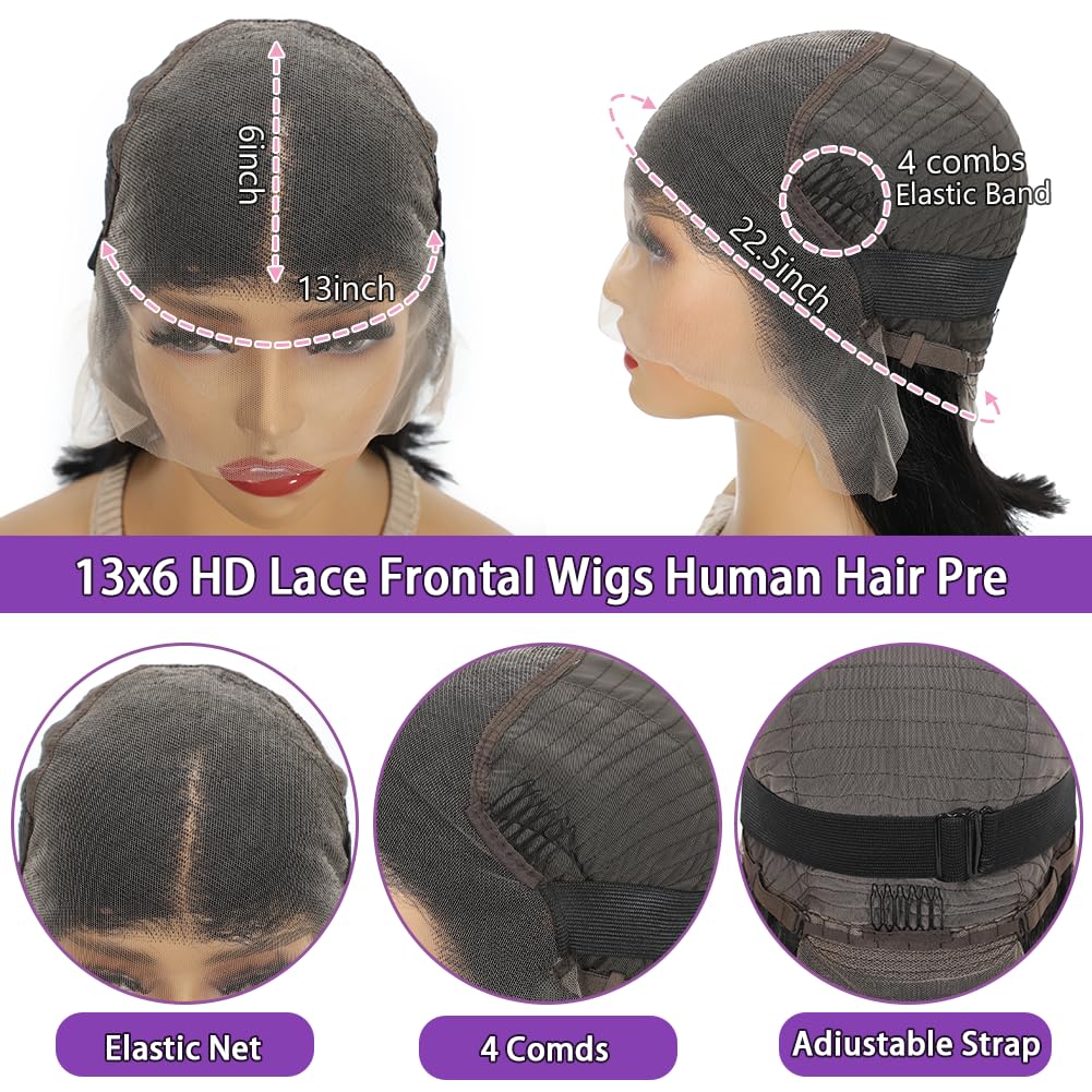 FATIAO pre-plucked bob wig showing natural parting for beginners.