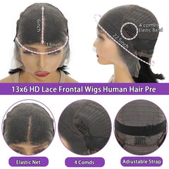 FATIAO pre-plucked bob wig showing natural parting for beginners.