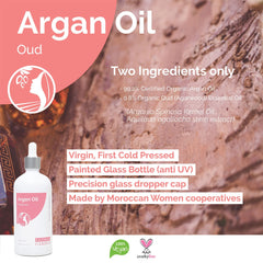 Oud aroma from Fatima's Garden Argan and Oud Oil for spa-like mood