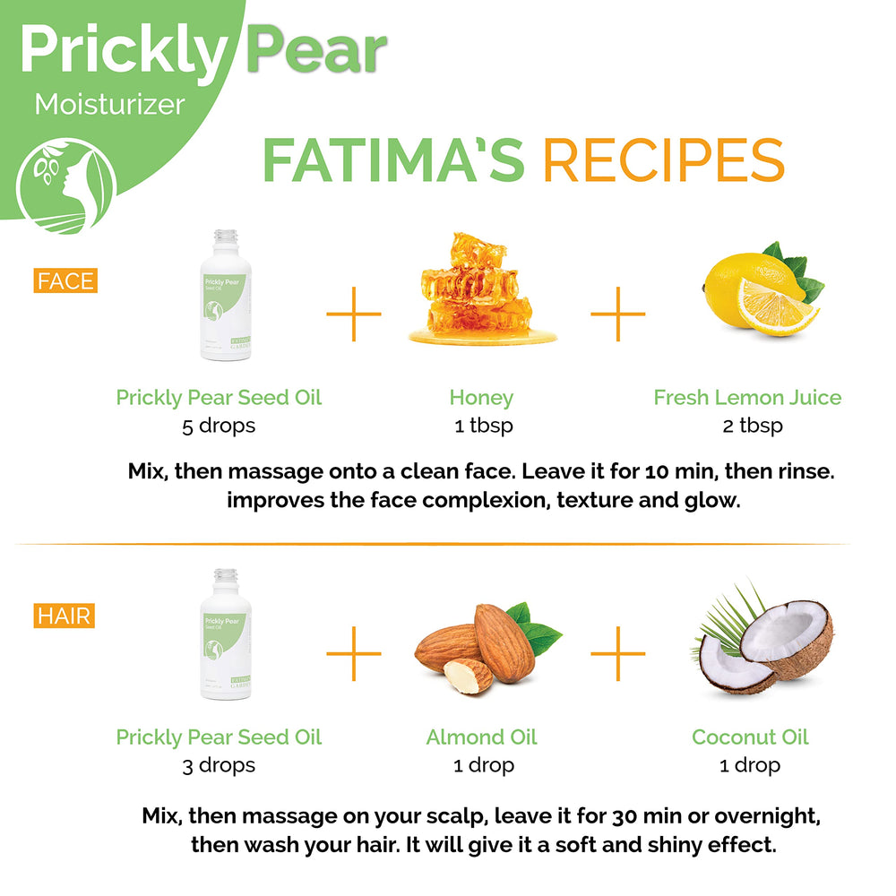 Fatima's Garden prickly pear seed oil sourced from a Moroccan Berber cooperative.