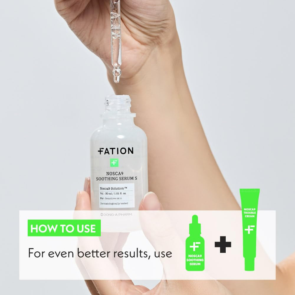 Fation NOSCA9 centella-asiatica close-up highlights soothing comfort for irritated skin