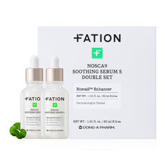 Fation NOSCA9 serum bottle front highlights calming, hydrating formula for sensitive skin