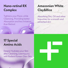 Fation Nosca9 white clay action absorbs oil for a smoother feel.