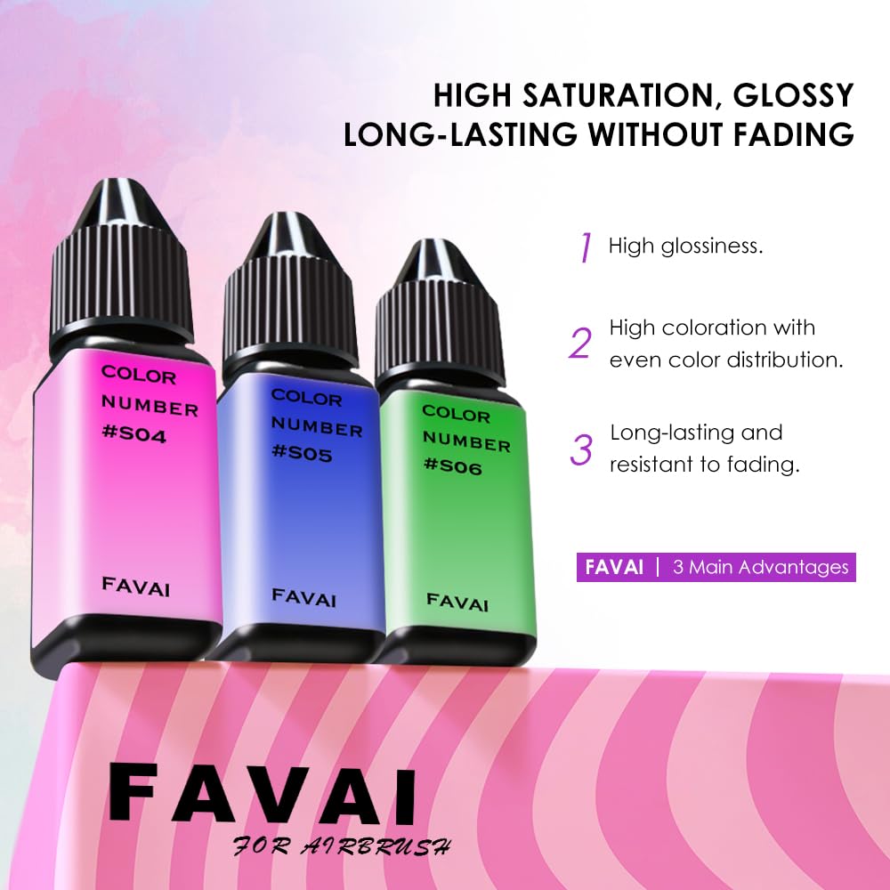 FAVAI Sugar Collection airbrush demo demonstrates smooth, grain-free application.