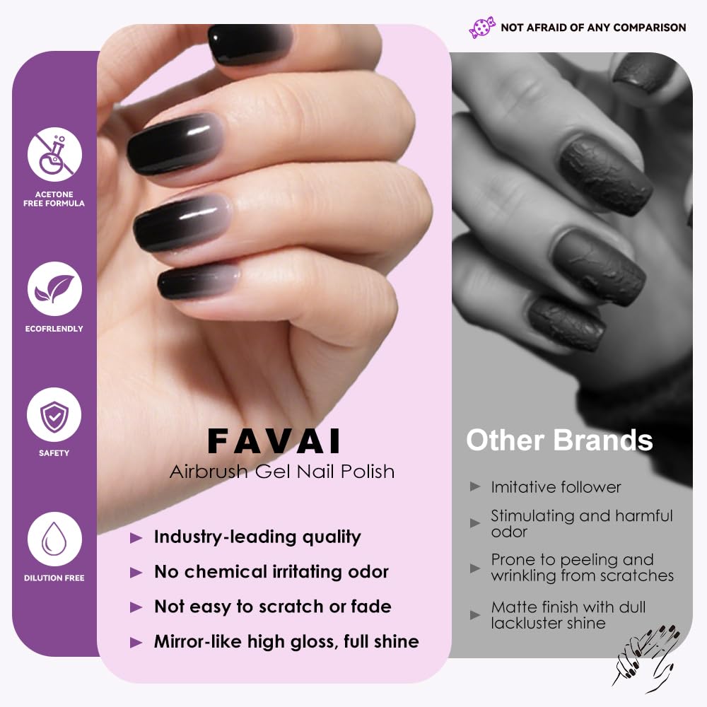 FAVAI Sugar Collection compatible with LED and UV lamps for versatile curing.