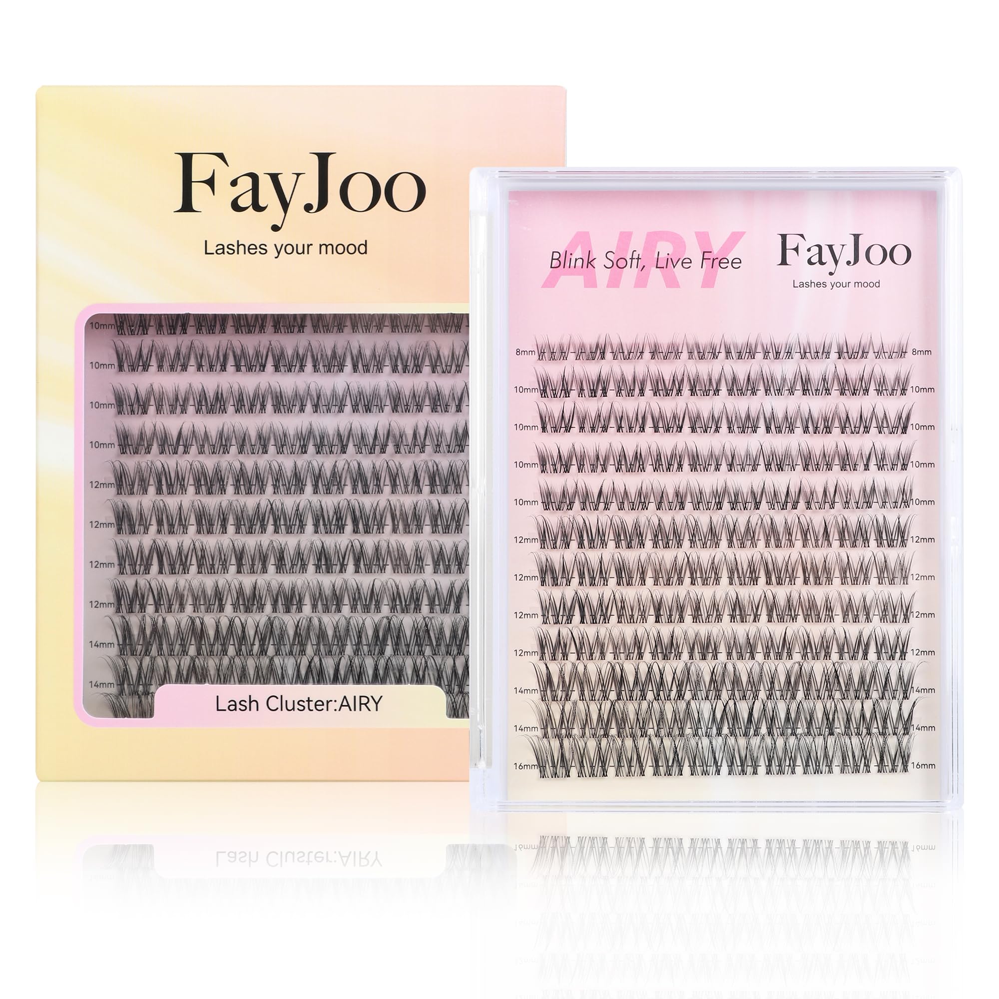 FayJoo AIRY 12 lash only pack with ultra-thin band for natural daily wear