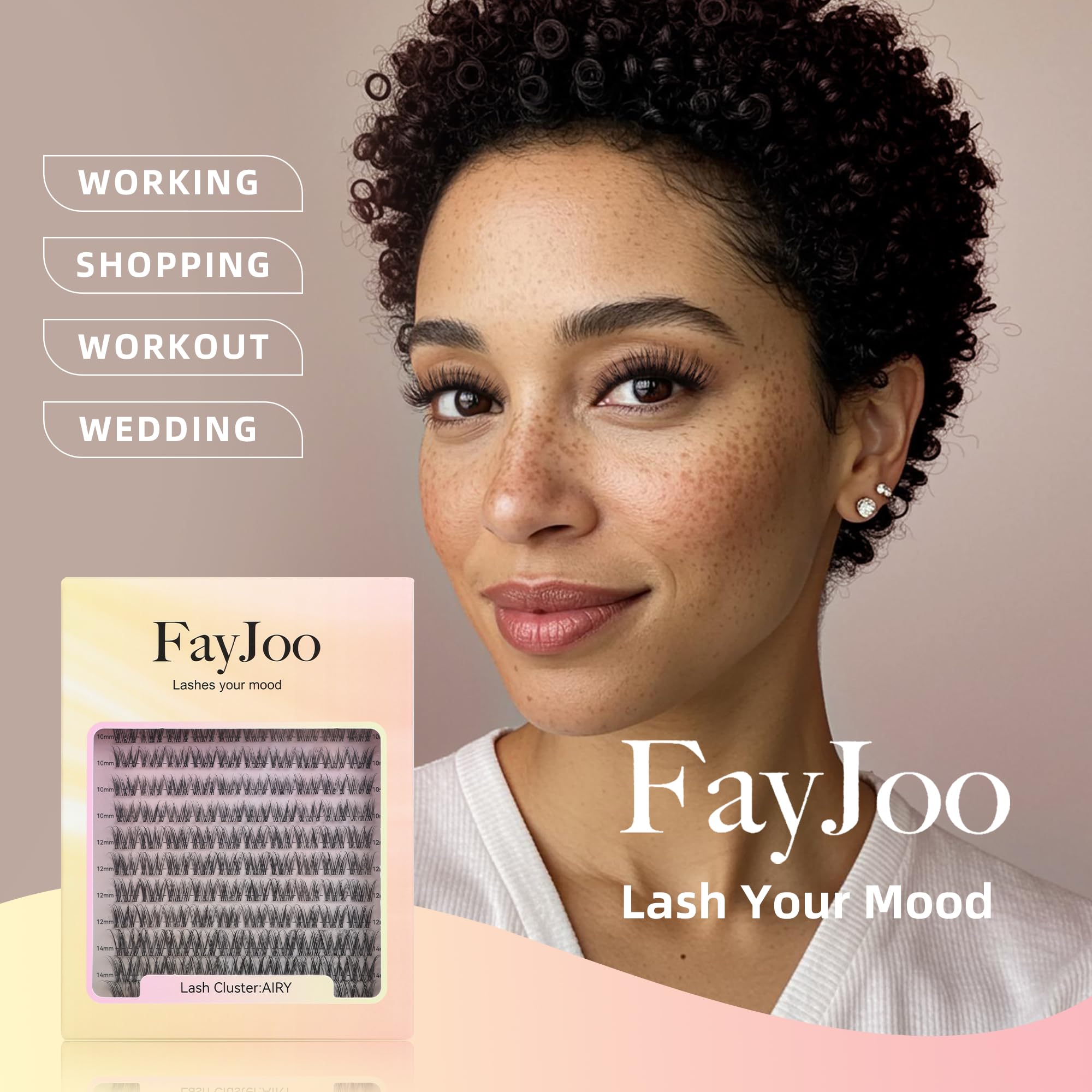 FayJoo lash clusters blend naturally for everyday makeup routines