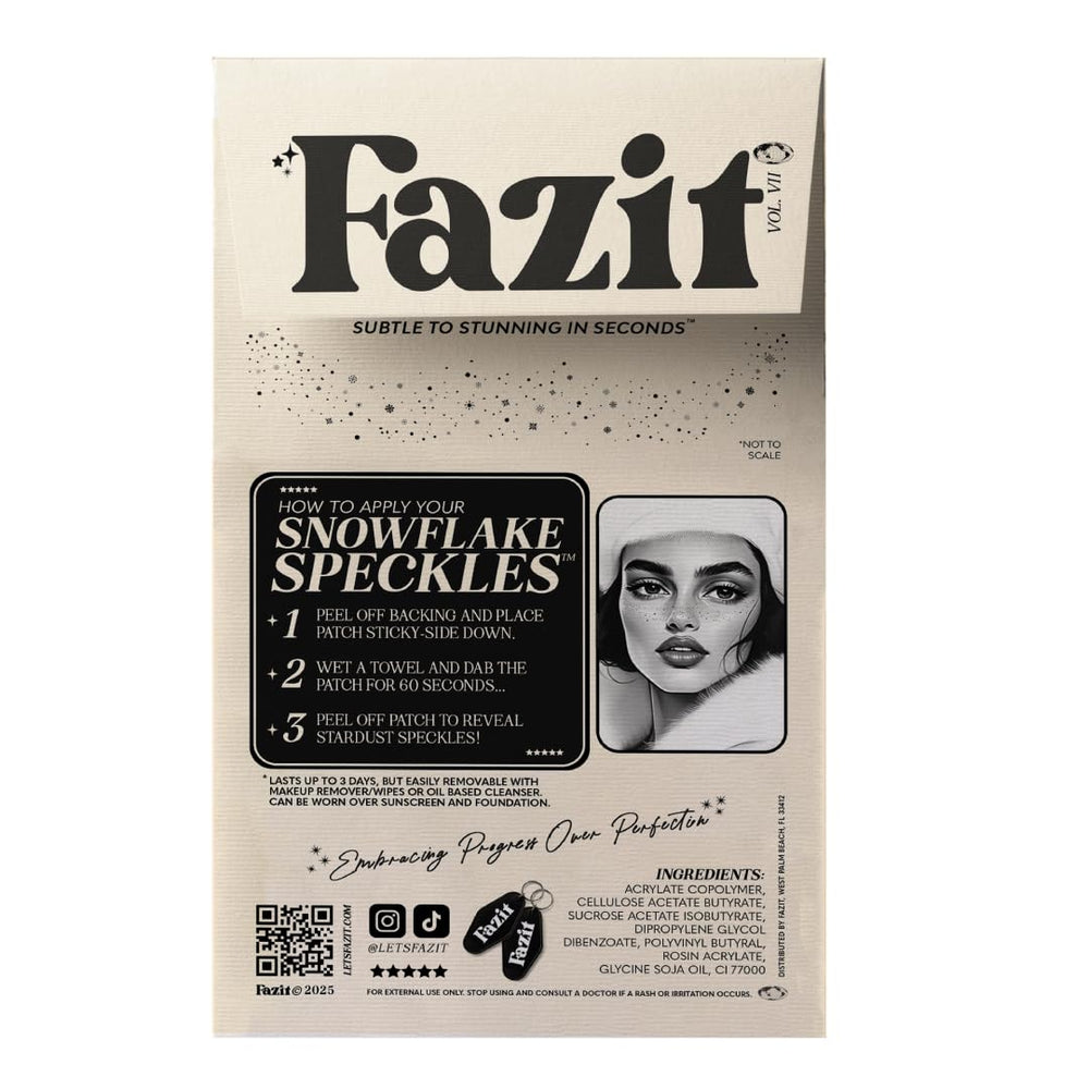 Fazit makeup patches glitter speckles application demonstrates easy on-skin sparkle for events.