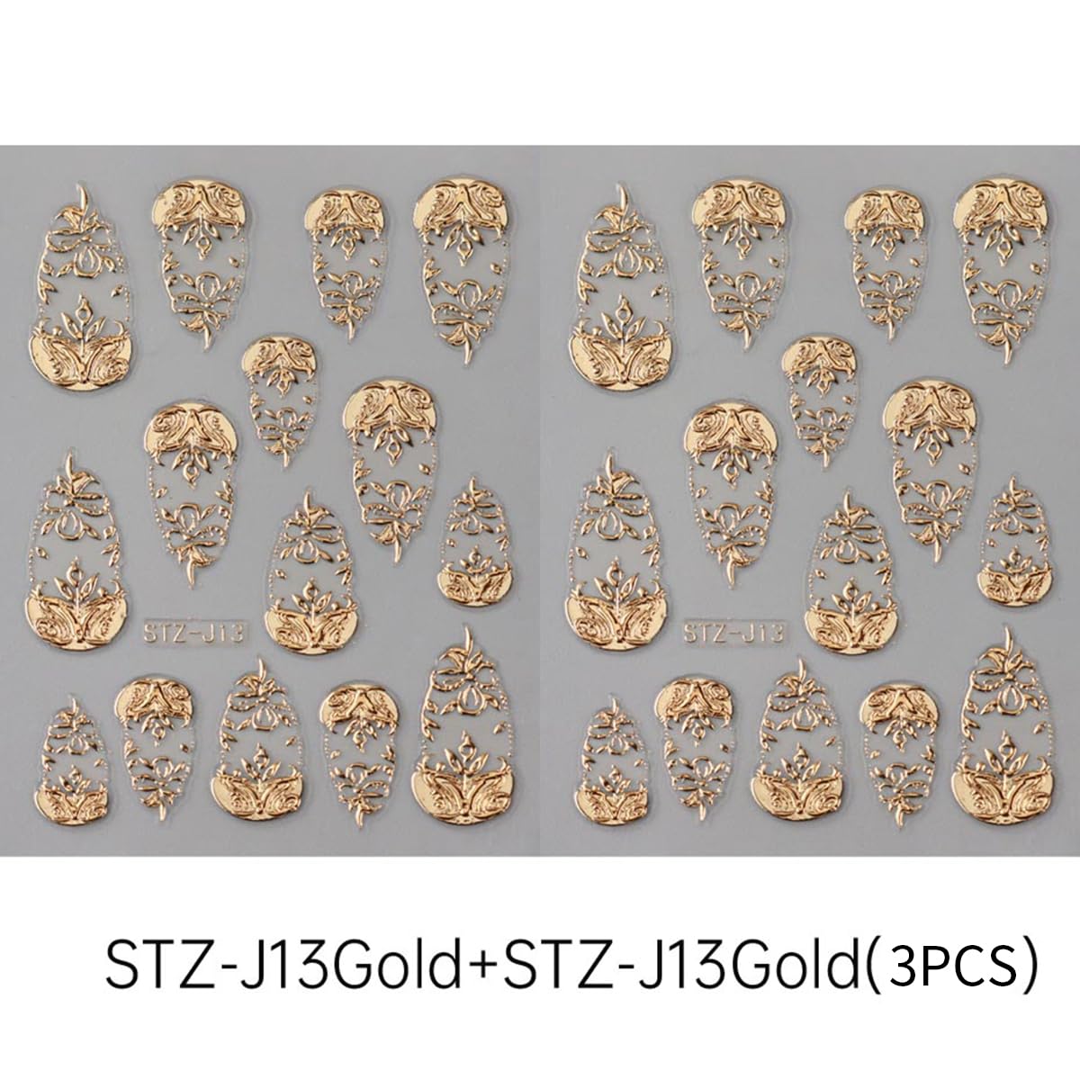 FBABFBUO gold jellyfish and coral elements for ocean-inspired manicure