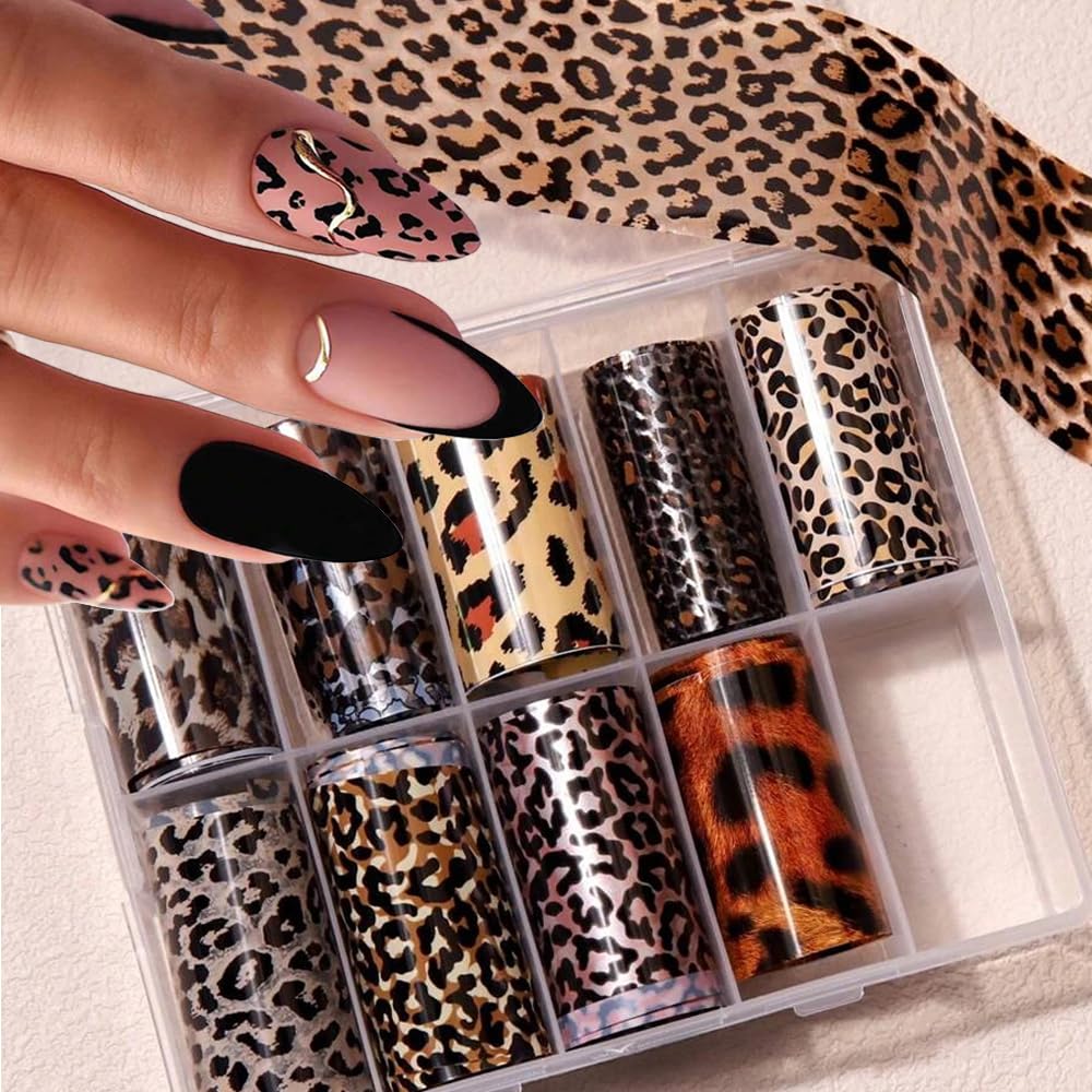 FBABFBUO snake pattern nail foil transfer for bold manicures