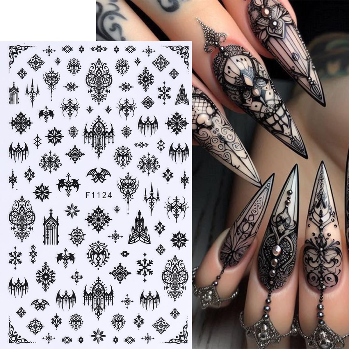 FBABFBUO Spider web pumpkin decal to create eerie autumn nail accents