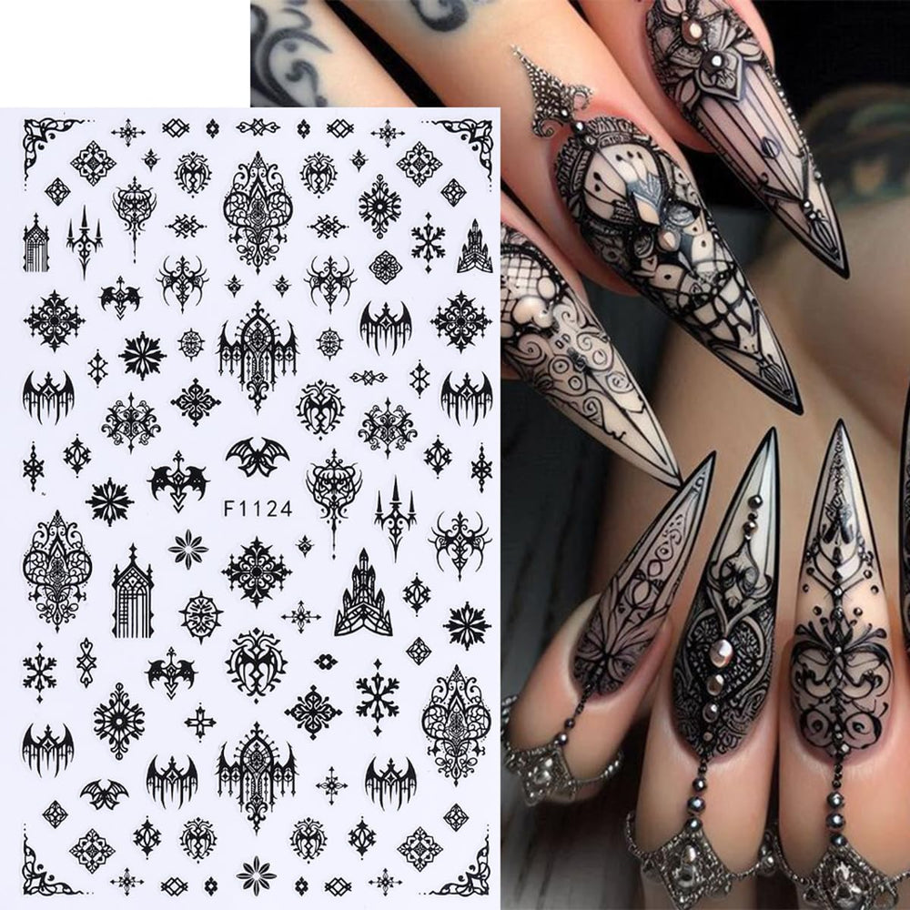 FBABFBUO Spider web pumpkin decal to create eerie autumn nail accents