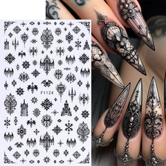 FBABFBUO Spider web pumpkin decal to create eerie autumn nail accents