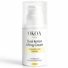 FCNVCX OKOA SKIN instant lifting cream bottle showing firming effect.