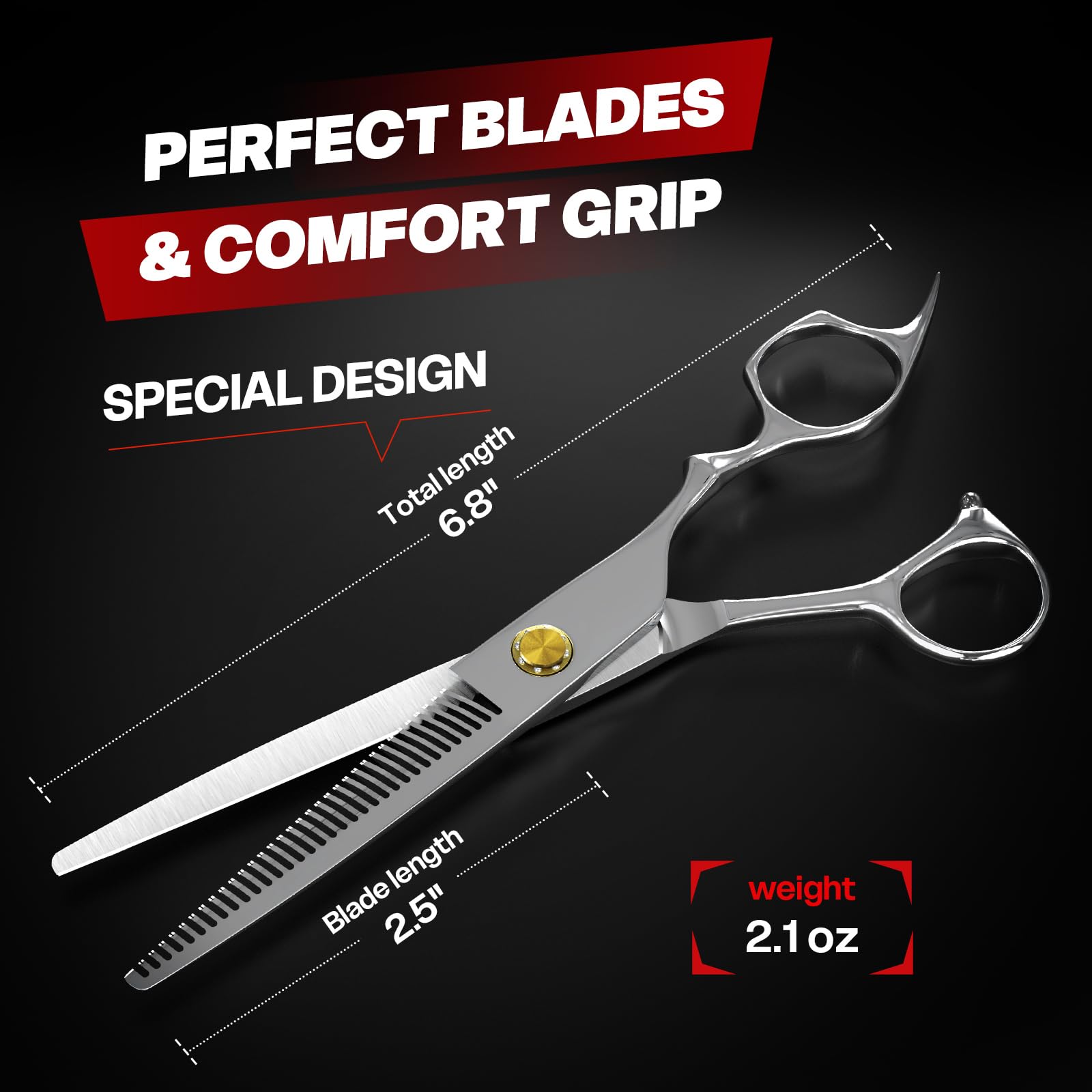 Fcoget thinning shears 31-tooth teeth for smooth layered cuts