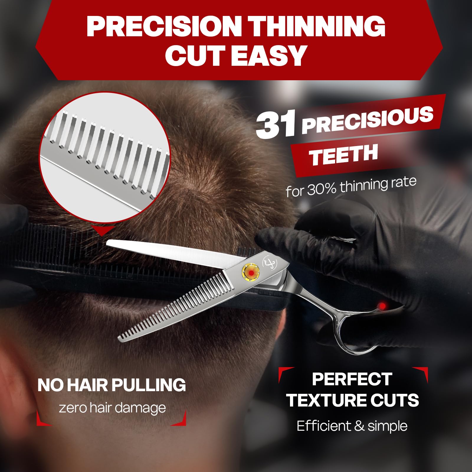Fcoget thinning shears with adjustable tension screw for personalized grip