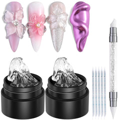 Fcozpjk clear 3D sculpting gel bottles for durable nail art designs.