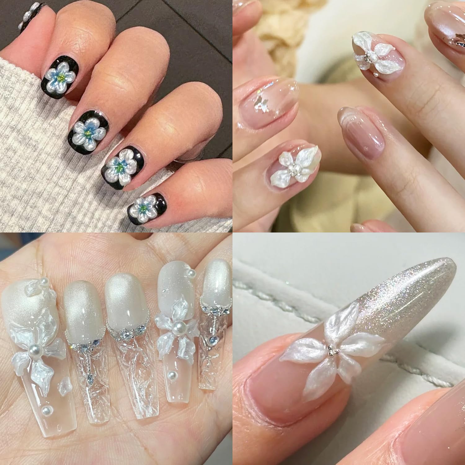Fcozpjk 3D volume nail art design formed with builder gel.