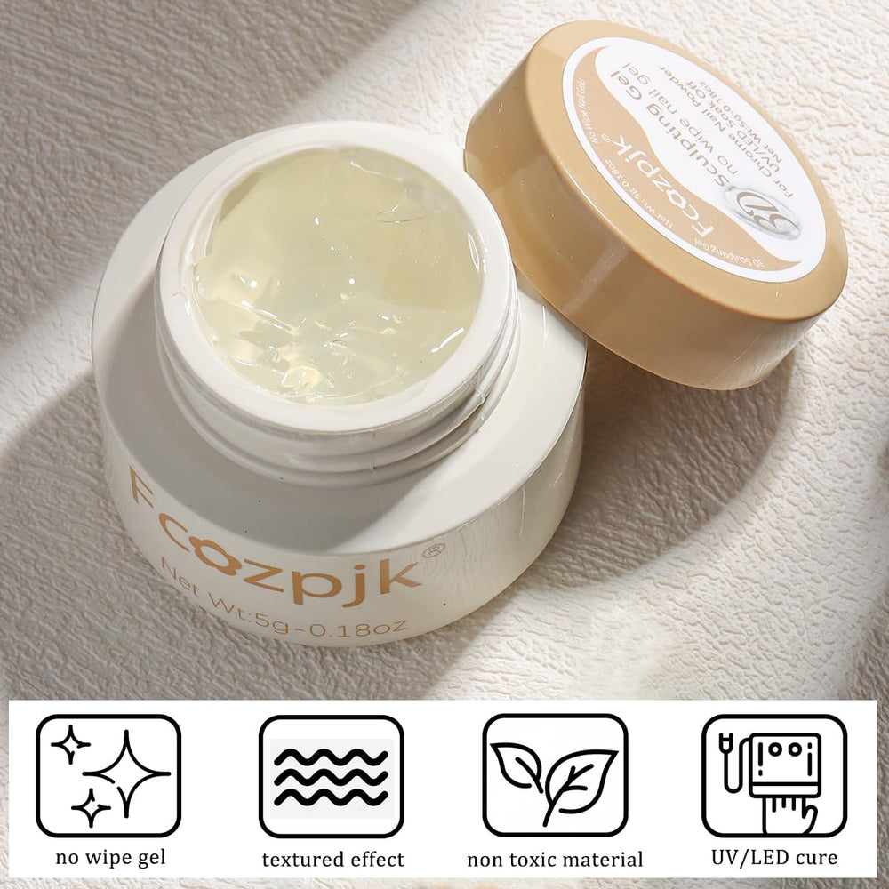 Fcozpjk multifunctional nail gel supports gems and 3D designs.