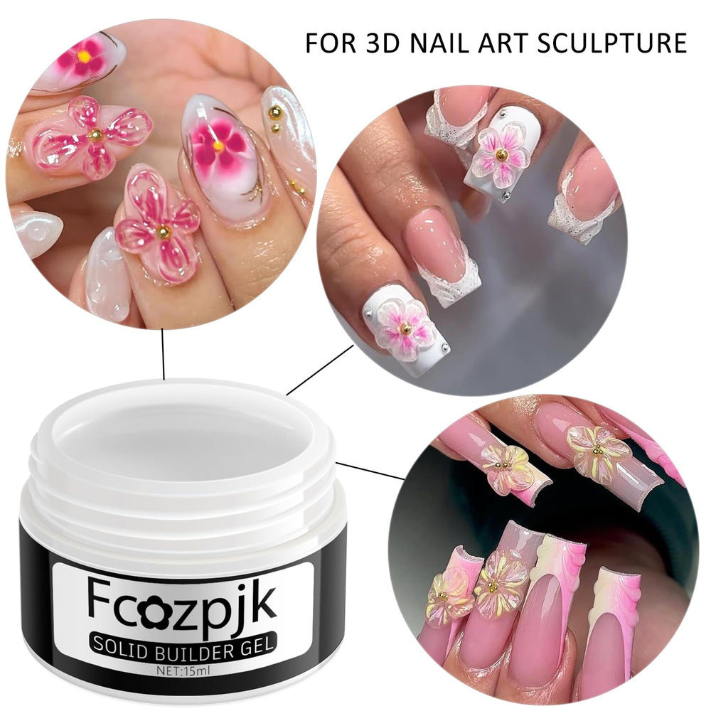 Fcozpjk builder gel for nail extensions and gem adhesion.