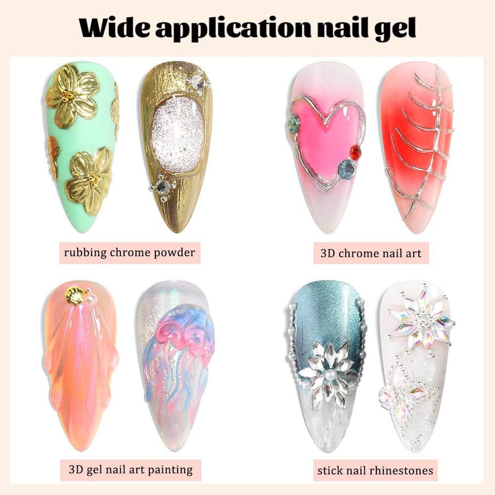Fcozpjk no-wipe chrome nail gel leaves a clean surface for powder.