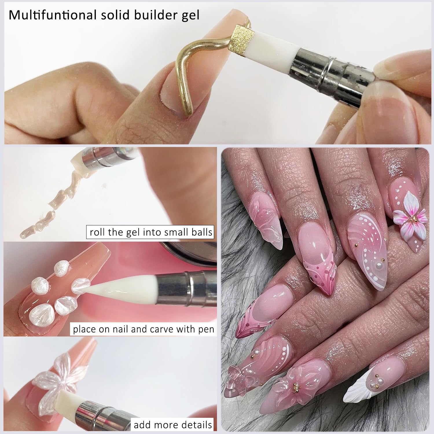Fcozpjk pearly white nail art options with shimmer.