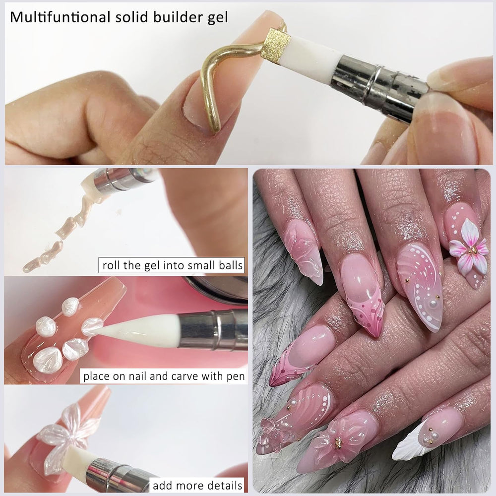 Fcozpjk pearly white nail art options with shimmer.