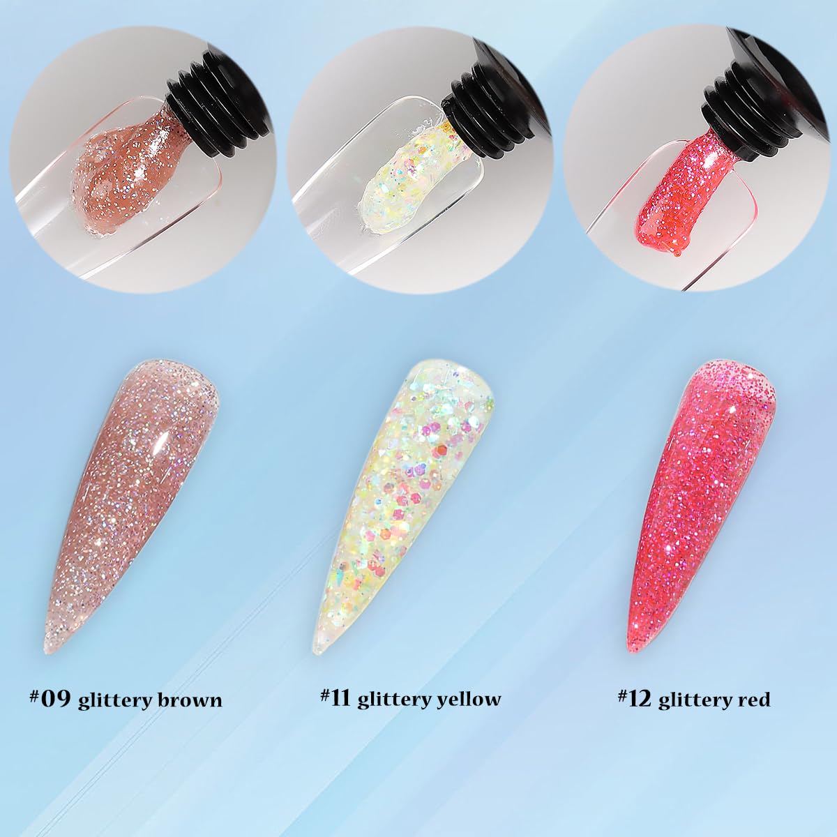 Fcozpjk poly gel iridescent glitter bottle for dazzling effects
