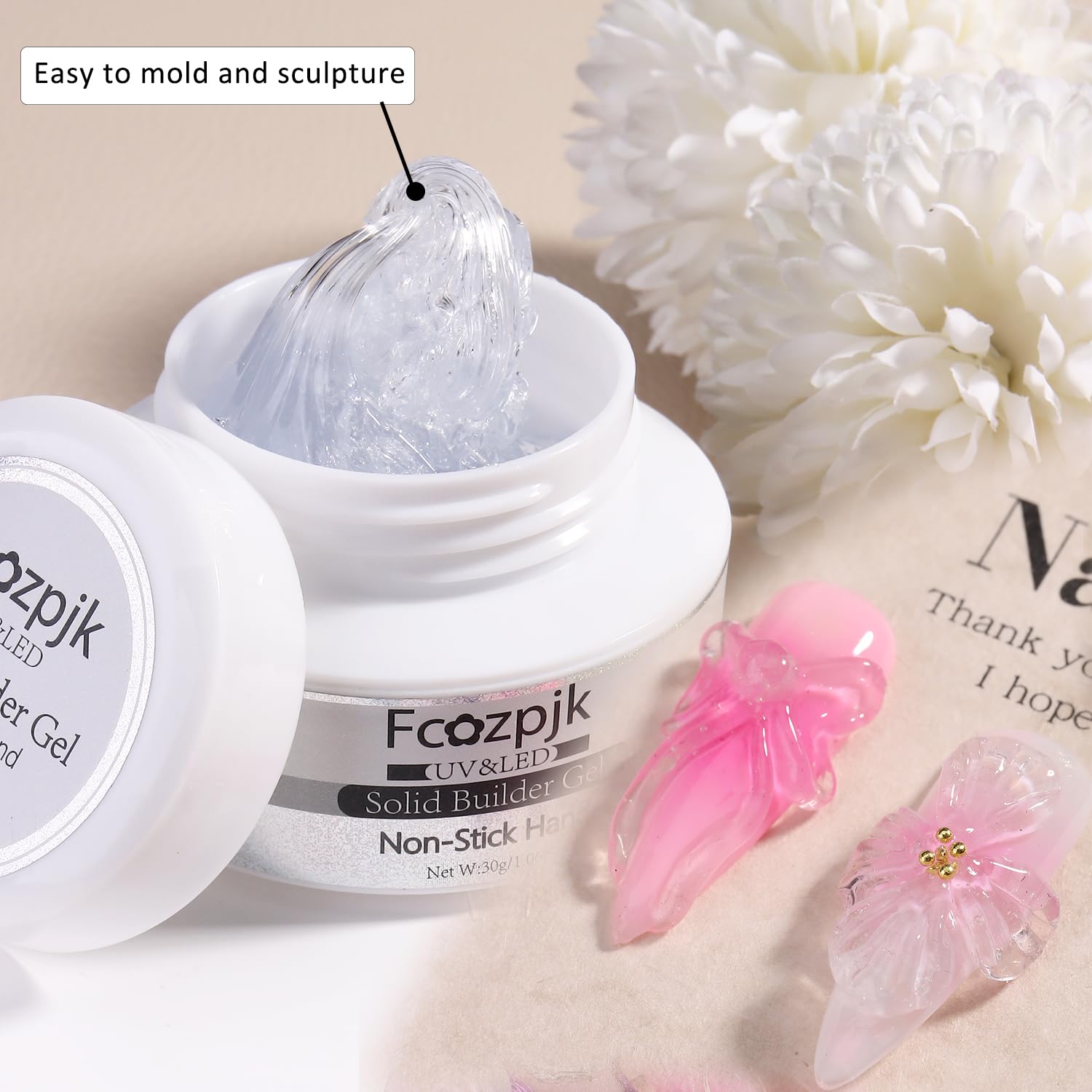Fcozpjk silicone carving pen—precise 3D nail details.