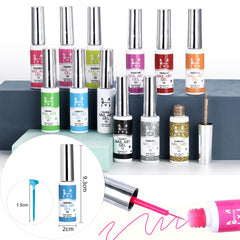 Fcozpjk Thin brush inside bottle enables precise lines.