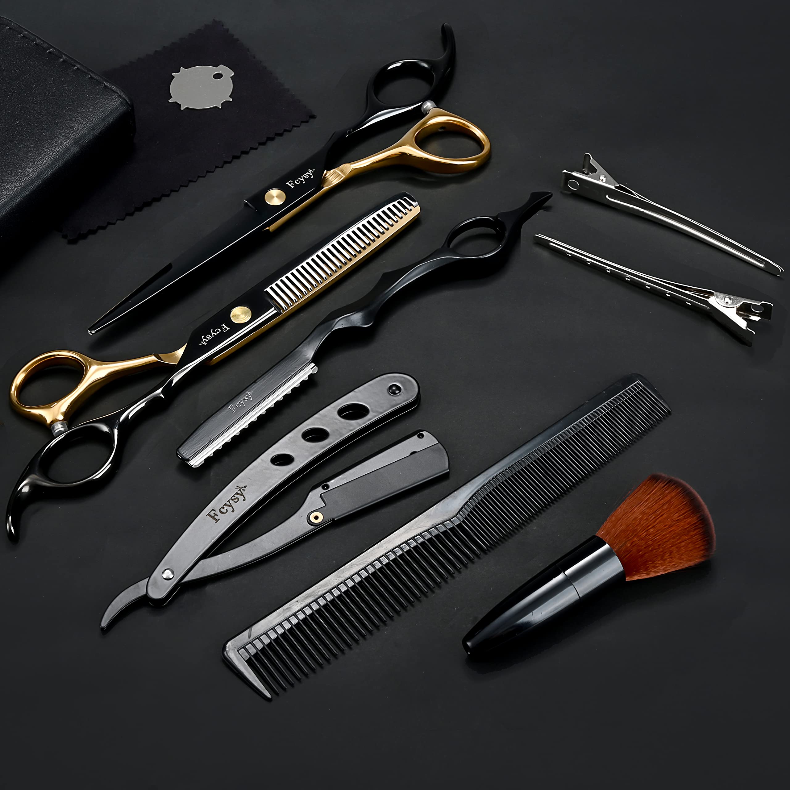 Fcysy professional hair scissors 6in with balanced grip for precise cuts