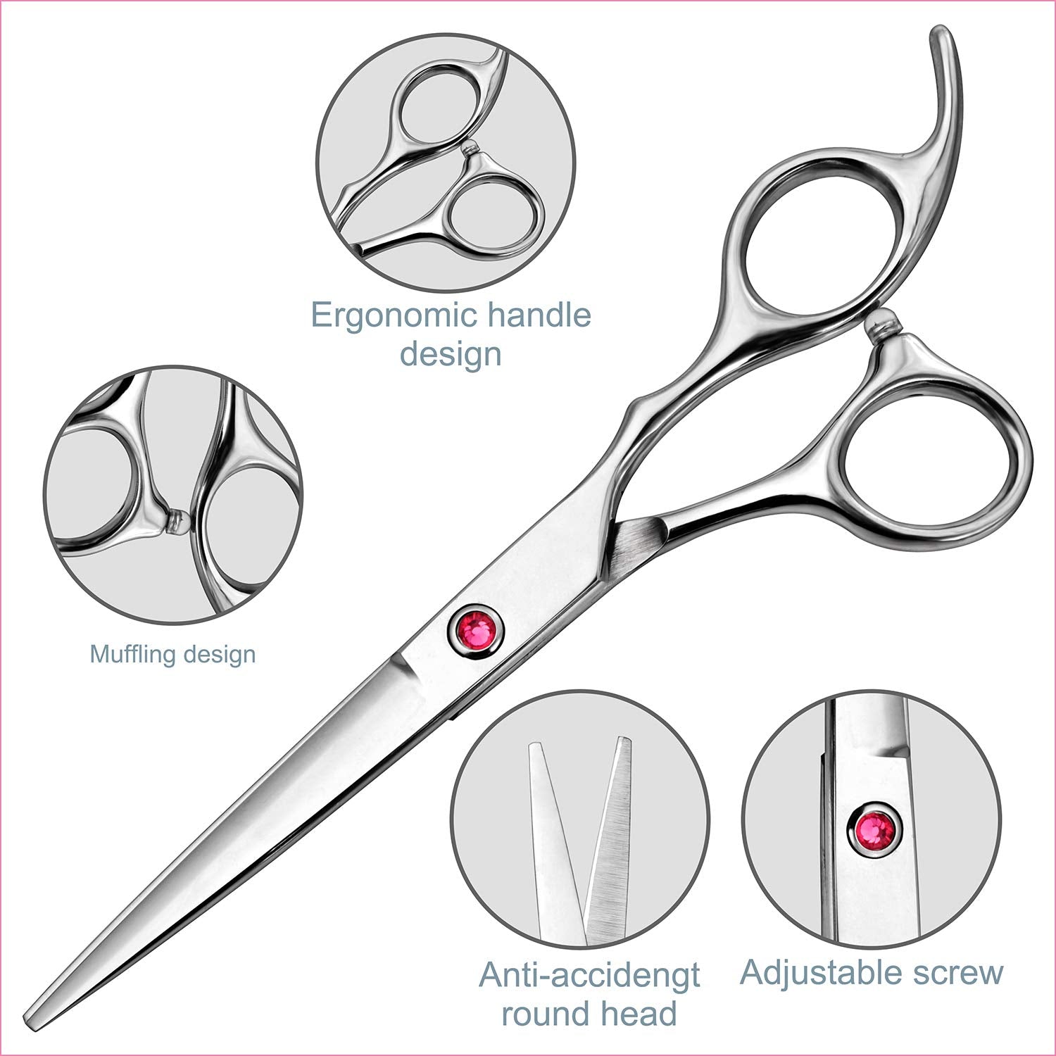 Fcysy stainless steel blades close-up highlighting razor-sharp precision and hair protection.