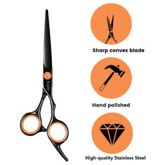 Fcysy stainless steel hair shears: durable, rust-resistant blades for long-lasting performance.
