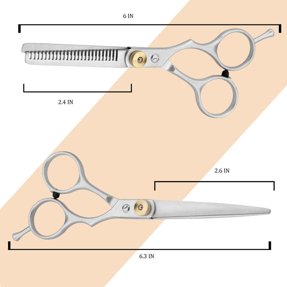 Fcysy thinning shears for natural blending and bulk removal.