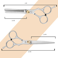 Fcysy thinning shears for natural blending and bulk removal.