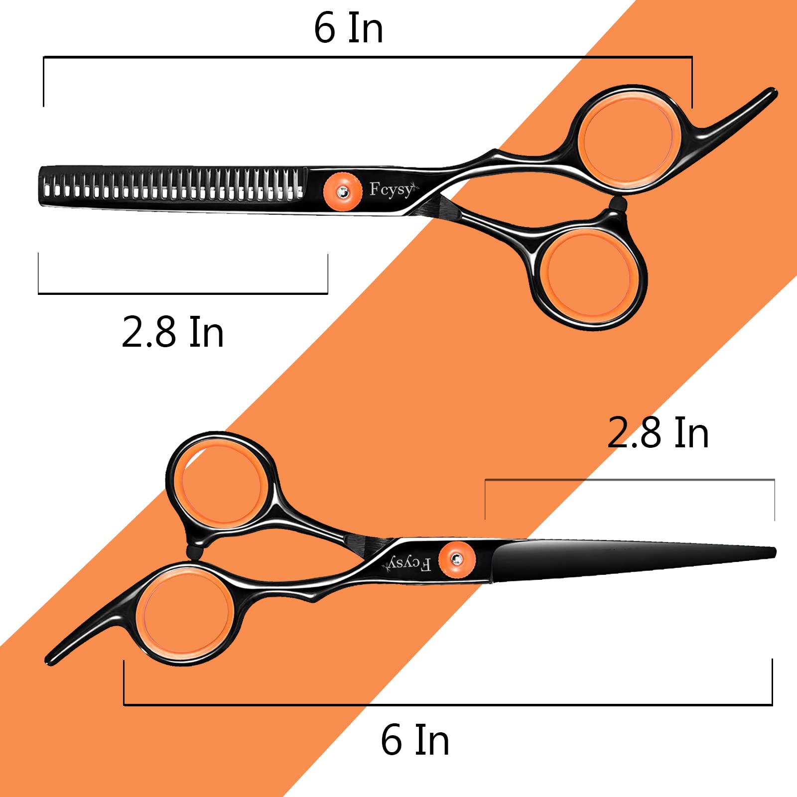 Fcysy thinning shears for precise texturizing and blending.