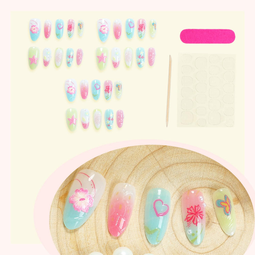 FDSQHSA full-cover nails demonstrating easy press-on fit.