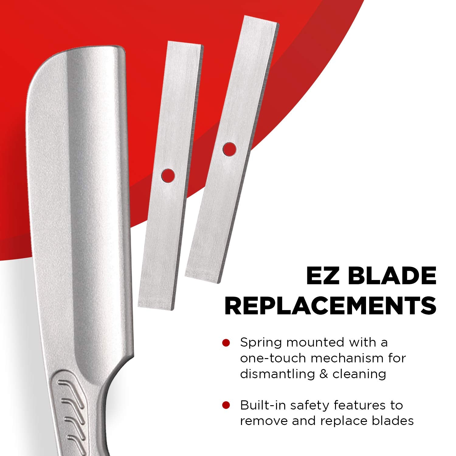 Feather Artist Club Black SS EZ blade replacement feature enables quick blade changes.