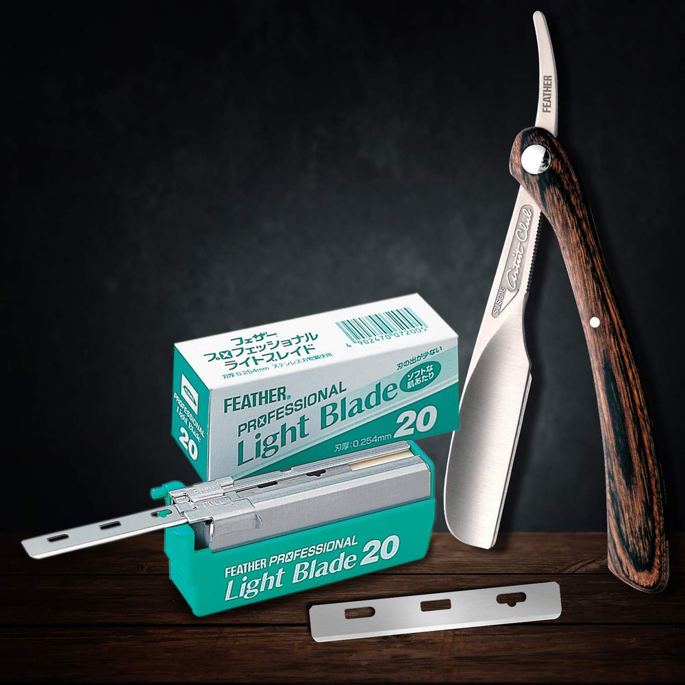 Feather Artist Club ProLight stainless steel blades with compact dimensions