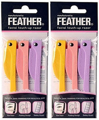 Feather Flamingos facial touch-up razor front view for precise eyebrow grooming