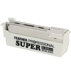 Close-up of Feather ProSuper blade highlighting triple grinding and sharp edge