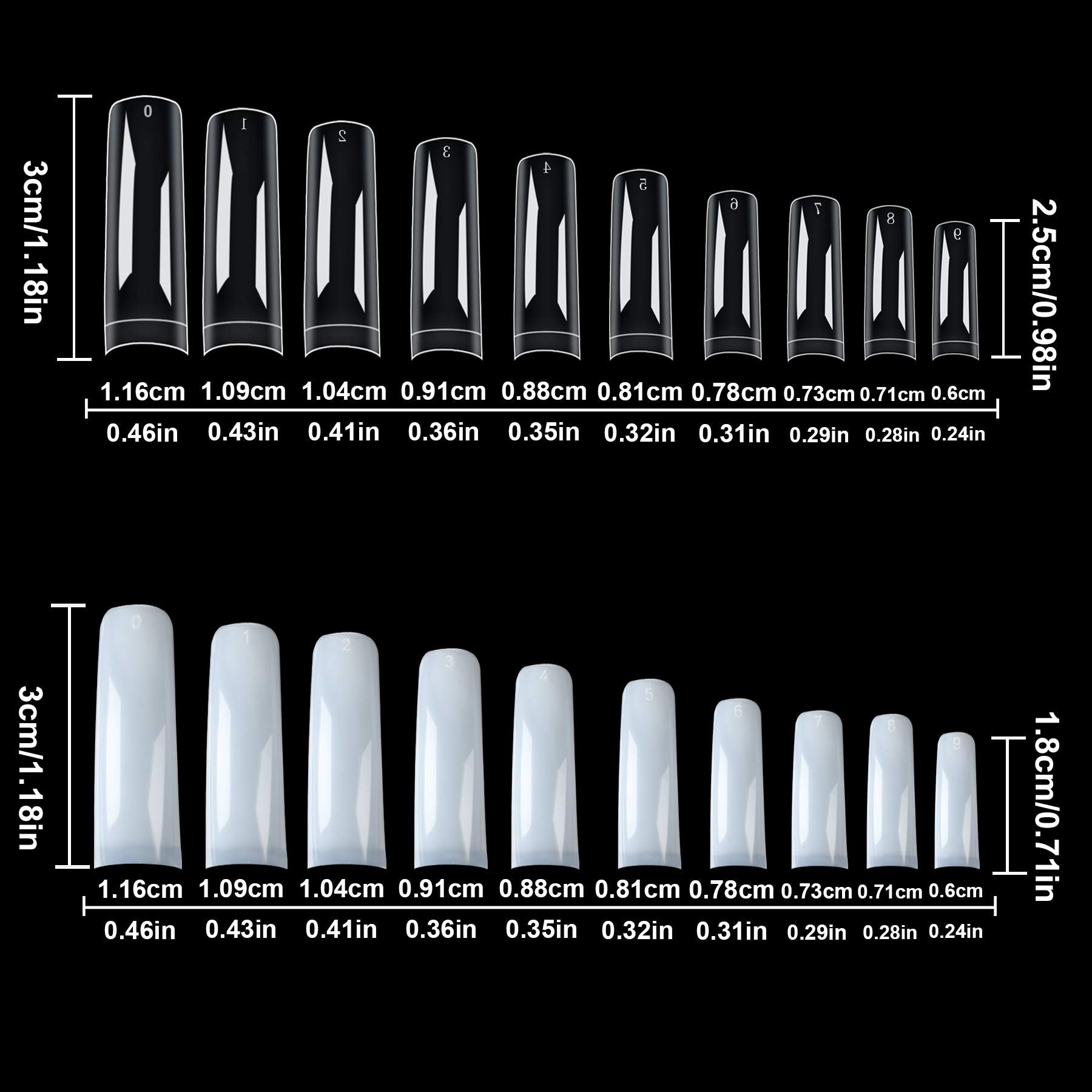 FEBSNOW arc-design nail tips create a natural curvature for smooth extensions.