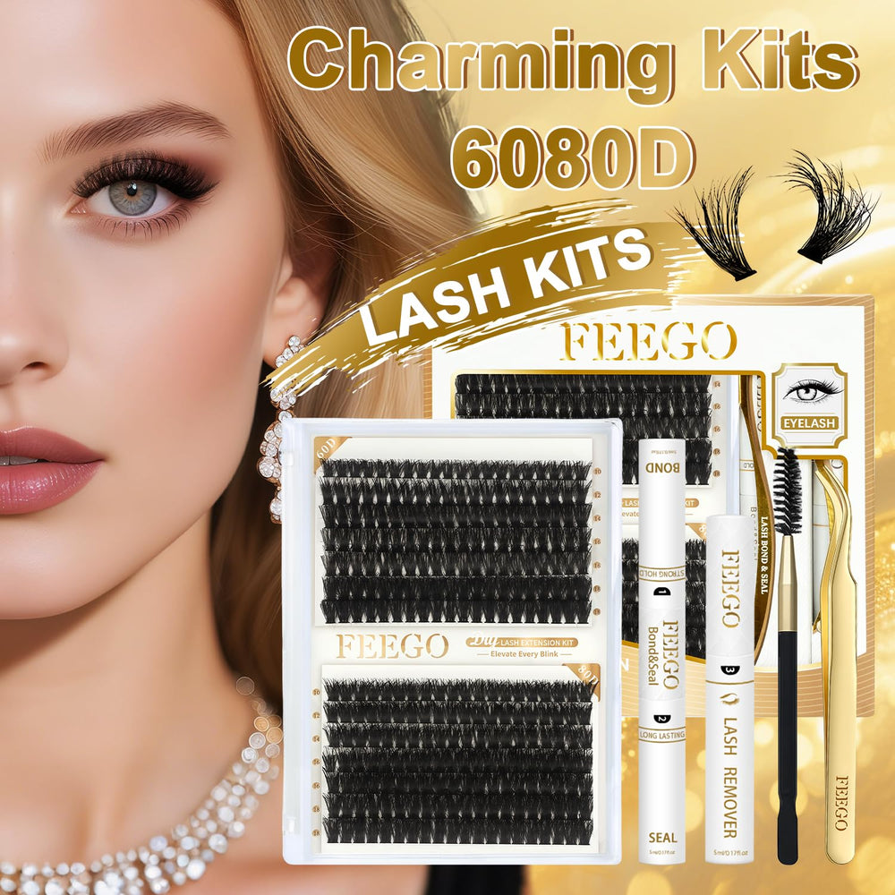 Feego 60D+80D DCurl lashes deliver fuller fans with fewer clusters