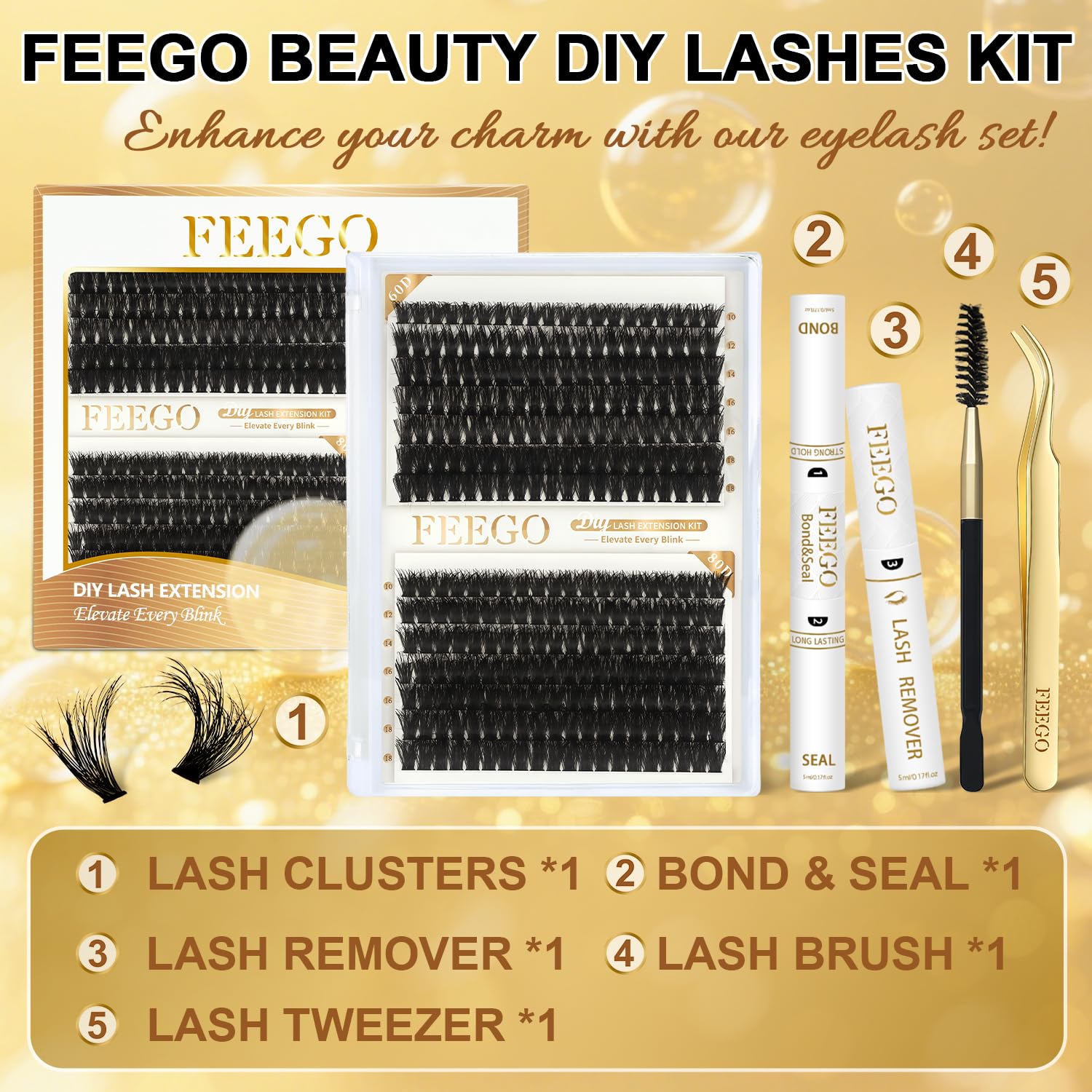 Feego lash bond and seal 10ml for strong hold during DIY extensions