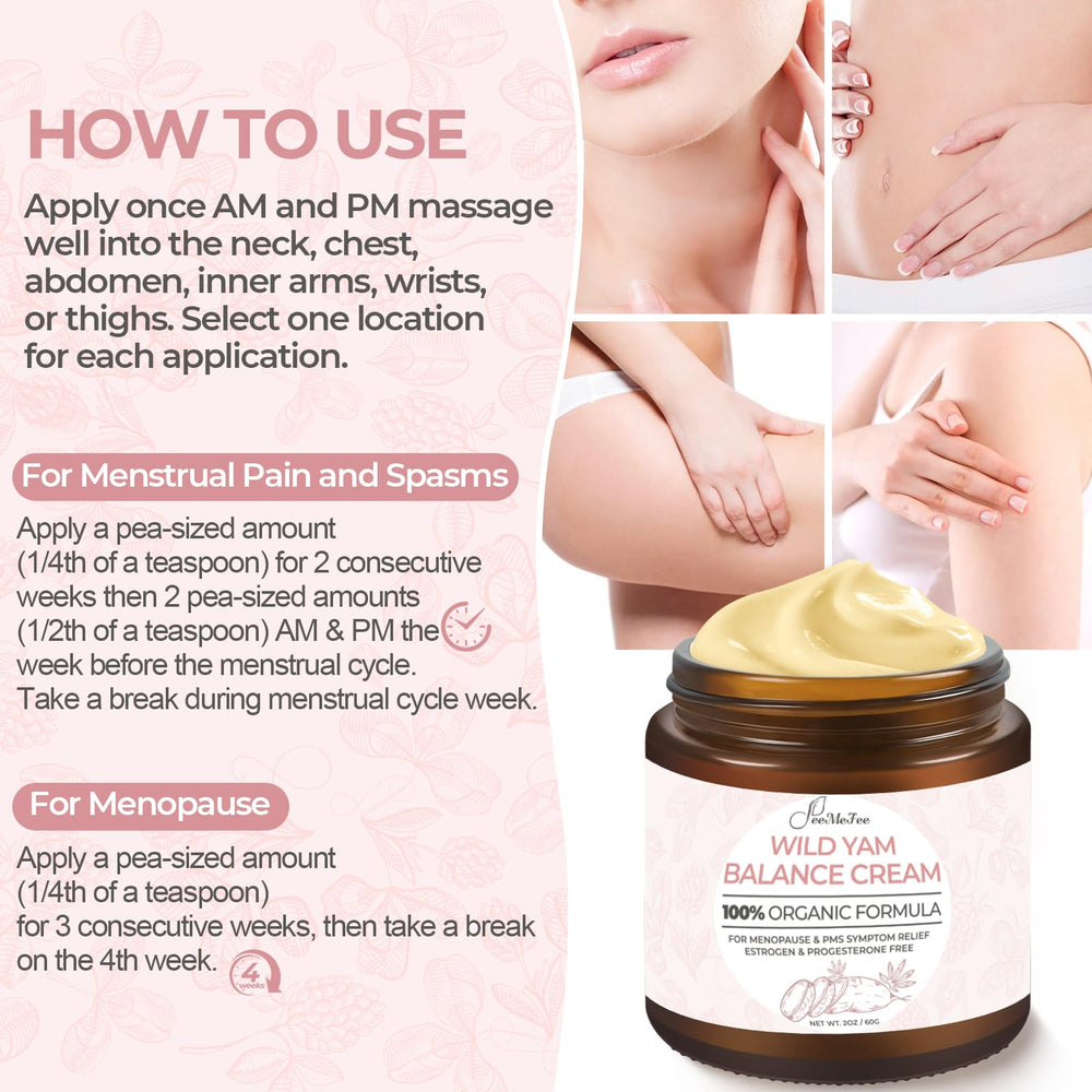 FeeMeFee Wild Yam Cream with chaste tree berry and red clover for balance